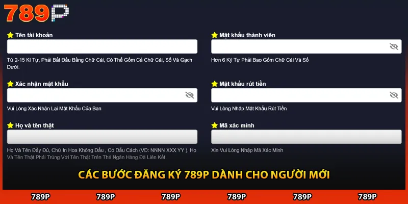 Các bước đăng ký 789P dành cho người mới